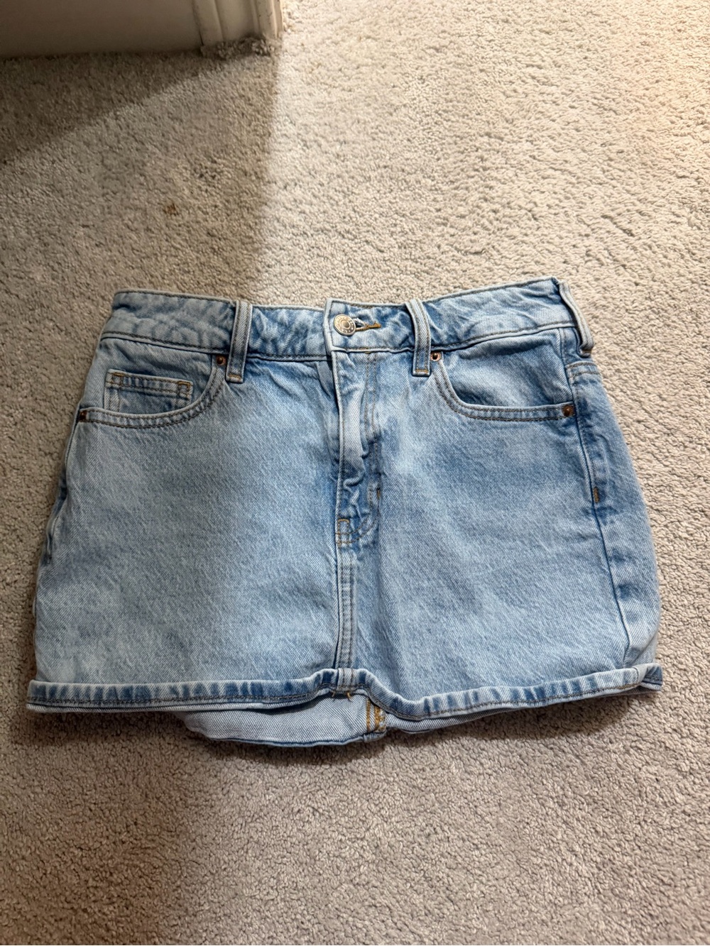PacSun Light Wash Denim Mini Skirt